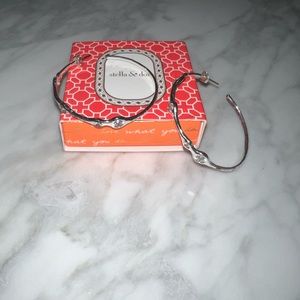 Stella & Dot silver hoop earrings